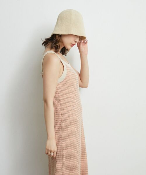 RETRO GIRL（レトロガール）の「ワッフルニットキャミOP（ワンピース・レディース・オレンジ/ブラウン/ブルー・FREE）」の20枚目の写真