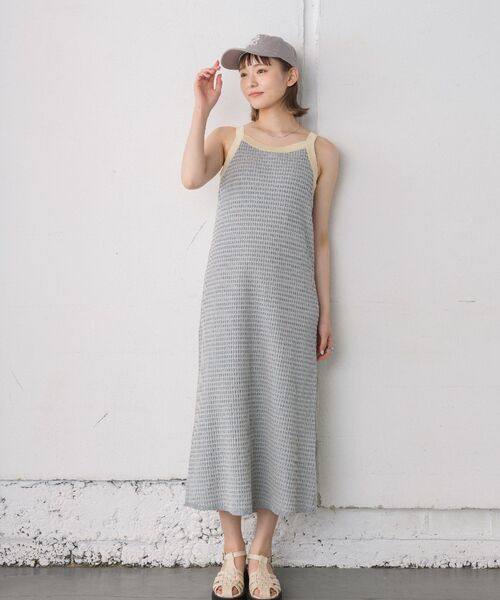 RETRO GIRL（レトロガール）の「ワッフルニットキャミOP（ワンピース・レディース・オレンジ/ブラウン/ブルー・FREE）」の13枚目の写真