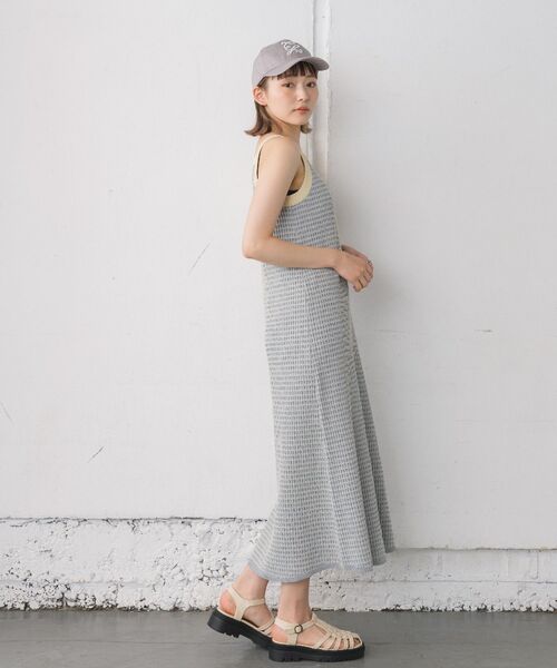 RETRO GIRL（レトロガール）の「ワッフルニットキャミOP（ワンピース・レディース・オレンジ/ブラウン/ブルー・FREE）」の9枚目の写真