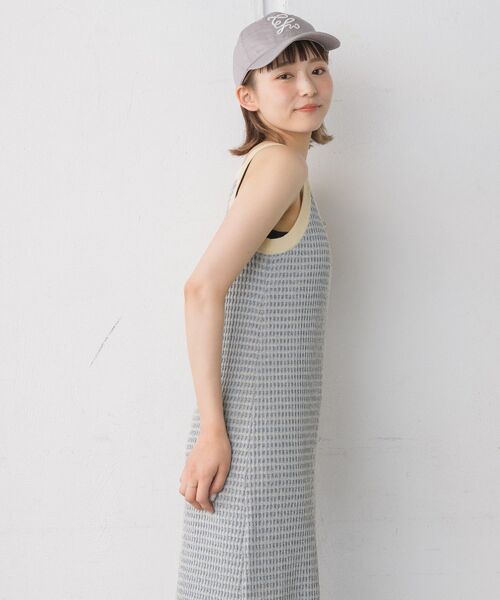 RETRO GIRL（レトロガール）の「ワッフルニットキャミOP（ワンピース・レディース・オレンジ/ブラウン/ブルー・FREE）」の22枚目の写真