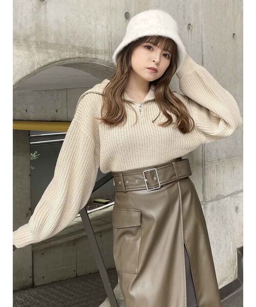セール】KNIT ZIP-UP/ニットジップアップ（ニット/セーター