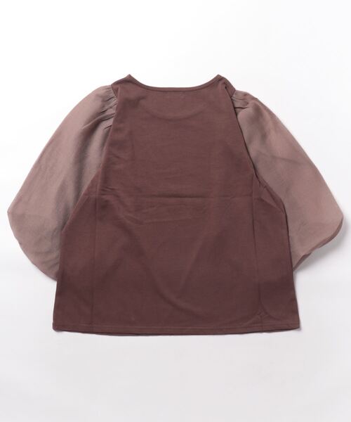 flower（フラワー）の「フェミニンバルーントップ（Tシャツ/カットソー・レディース・アイボリー/ブラウン・FREE）」の3枚目の写真