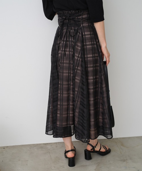 one after another NICE CLAUP(ワンアフターアナザーナイスクラップ)の「【S/Mサイズあり】バックレースアップフレアスカート(スカート・レディース・ブラック/ブラック系その他/ホワイト系その他/ドット・MEDIUM/SMALL)」の11枚目の写真
