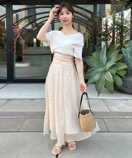 one after another NICE CLAUP(ワンアフターアナザーナイスクラップ)の「【S/Mサイズあり】バックレースアップフレアスカート(スカート・レディース・ブラック/ブラック系その他/ホワイト系その他/ドット・MEDIUM/SMALL)」の18枚目の写真