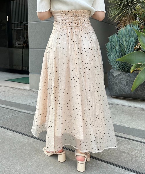 one after another NICE CLAUP(ワンアフターアナザーナイスクラップ)の「【S/Mサイズあり】バックレースアップフレアスカート(スカート・レディース・ブラック/ブラック系その他/ホワイト系その他/ドット・MEDIUM/SMALL)」の21枚目の写真