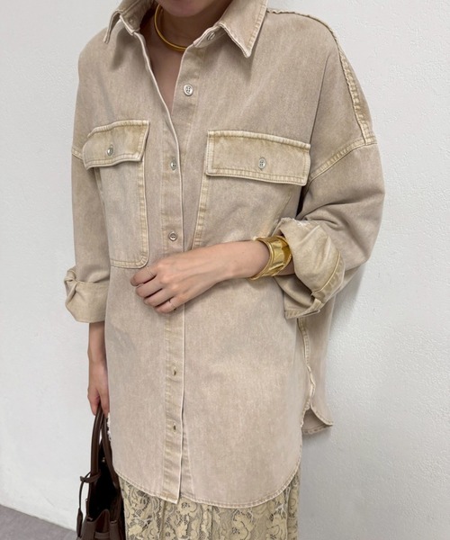 Loungedress ダメージデニムシャツ　中古品 Loungedress(ラウンジドレス) ダメージデニムシャツ