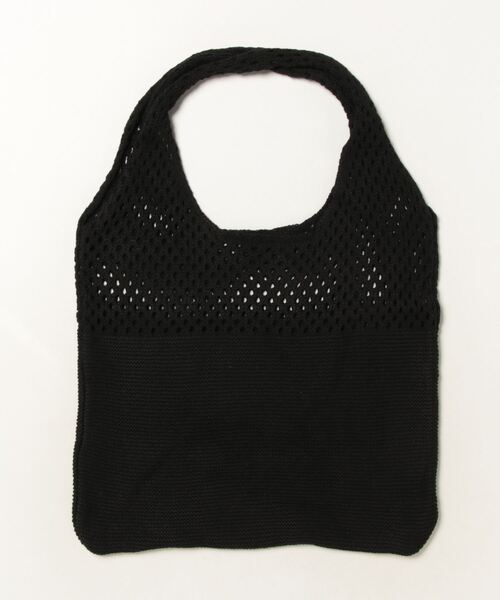 REAL CUBE（リアルキューブ）の「メッシュニットトートバッグ（トートバッグ・レディース・ブラック/オフホワイト/ベージュ・FREE）」の2枚目の写真