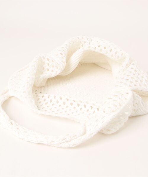 REAL CUBE（リアルキューブ）の「メッシュニットトートバッグ（トートバッグ・レディース・ブラック/オフホワイト/ベージュ・FREE）」の6枚目の写真