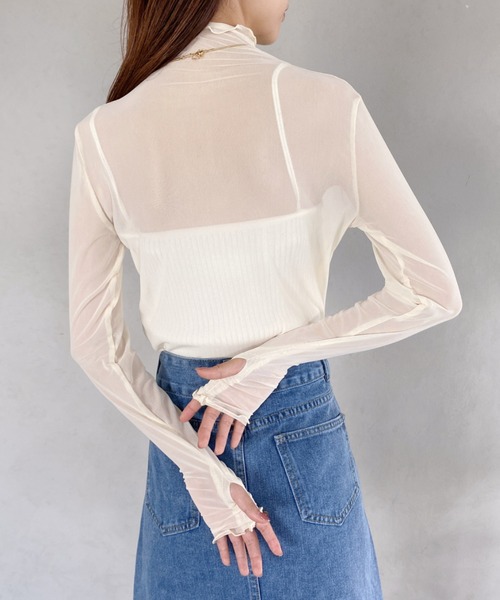 MYMOOD.(マイムード)の「フィンガーホール メロウハイネックシアートップス(その他トップス・レディース・グレー/グリーン/アイボリー/ブラック/ホワイト/ピンク・FREE)」の22枚目の写真