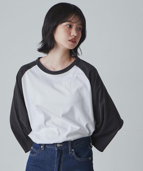 THE STANDARD（ザスタンダード）の「WEGO/ラグランプルオーバー（Tシャツ/カットソー・メンズ・ホワイト/ブラック系その他/ブラック・MEDIUM/LARGE）」の21枚目の写真