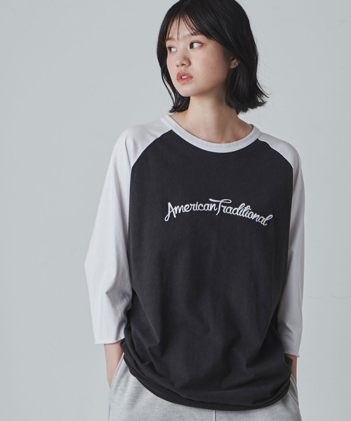 THE STANDARD（ザスタンダード）の「WEGO/ラグランプルオーバー（Tシャツ/カットソー・メンズ・ホワイト/ブラック系その他/ブラック・MEDIUM/LARGE）」の3枚目の写真