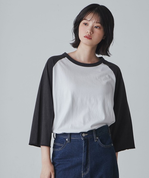 THE STANDARD（ザスタンダード）の「WEGO/ラグランプルオーバー（Tシャツ/カットソー・メンズ・ホワイト/ブラック系その他/ブラック・MEDIUM/LARGE）」の20枚目の写真