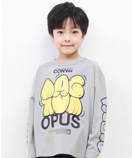 CONVEX(コンベックス)の「グラフィティ/ロングワイドTシャツ(Tシャツ/カットソー・キッズ・ブラック/オフホワイト/ベージュ/グレー・120cm/150cm/130cm/160cm/140cm)」の3枚目の写真