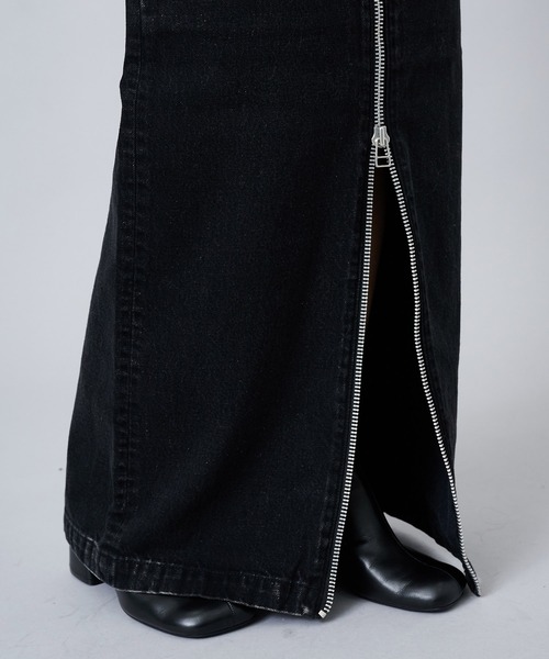 JOHN LAWRENCE SULLIVAN（ジョンローレンスサリバン）の「【JOHN LAWRENCE SULLIVAN/ジョンローレンスサリバン】WASHED DENIM ZIPPED LONG SKIRT/ウォッシュドデニムロングスカート（デニムスカート・レディース・ブラック/ダークインディゴブルー・S/M）」の17枚目の写真