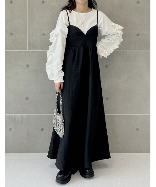 Re:EDIT（リエディ）の「[販売枚数8千枚突破！][1枚でこなれ見え]袖フリル長袖カットソー（Tシャツ/カットソー・レディース・ホワイト/ブラック/チャコールグレー・LARGE/MEDIUM）」の13枚目の写真