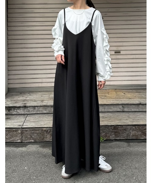 Re:EDIT（リエディ）の「[販売枚数8千枚突破！][1枚でこなれ見え]袖フリル長袖カットソー（Tシャツ/カットソー・レディース・ホワイト/ブラック/チャコールグレー・LARGE/MEDIUM）」の10枚目の写真