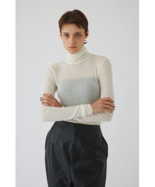 RIM.ARK(リムアーク)の「Standard turtleneck cut tops(Tシャツ/カットソー・レディース・ダークネイビー/ライトグリーン/ライトブルー/マジェンタ/ホワイト・FREE)」の13枚目の写真