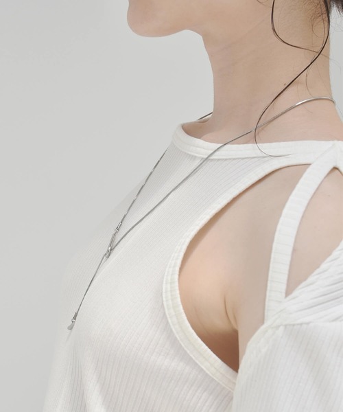 【WEB限定】”Aqua”ベネチアンチェーンネックレス/サージカルステンレス（金属アレルギー対応）【LHME / エルエイチエムイー】（ネックレス）｜LHME（エルエイチエムイー）