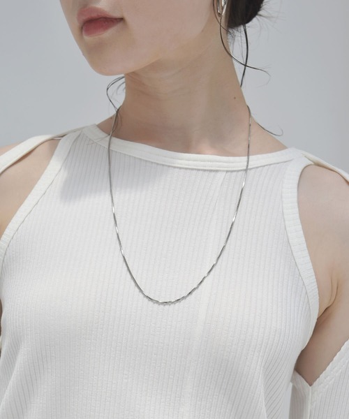 【WEB限定】”Aqua”ベネチアンチェーンネックレス/サージカルステンレス（金属アレルギー対応）【LHME / エルエイチエムイー】（ネックレス）｜LHME（エルエイチエムイー）
