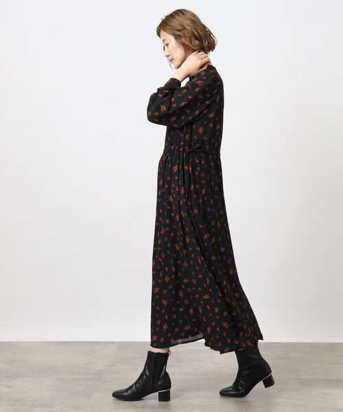 grove（グローブ）の「◆ヴィンテージライクなプリントワンピース（ワンピース・レディース・ブラウン系/ブラック・03/05/02/01/04）」の4枚目の写真