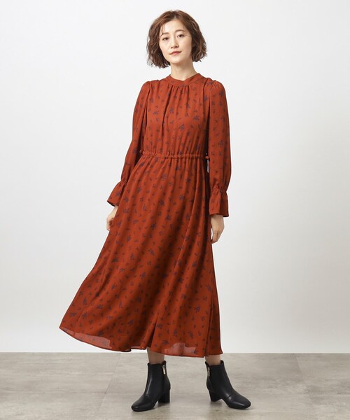 grove（グローブ）の「◆ヴィンテージライクなプリントワンピース（ワンピース・レディース・ブラウン系/ブラック・03/05/02/01/04）」の9枚目の写真