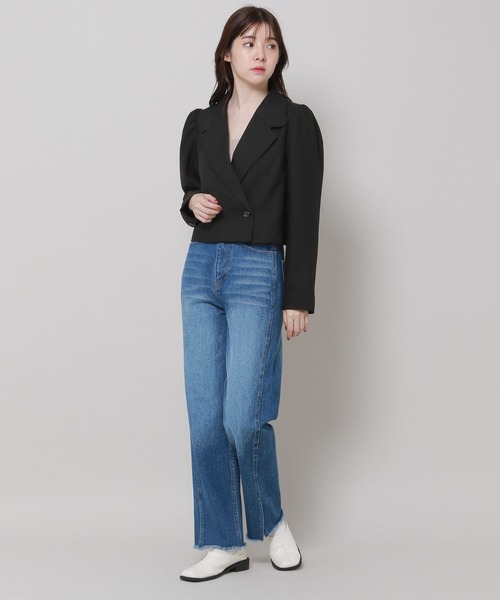 3.3 Field Trip （3.3フィールドトリップ）の「3.3 Field Trip／パフジャケット　2983569（テーラードジャケット・レディース・ベージュ/ブラック・FREE）」の4枚目の写真