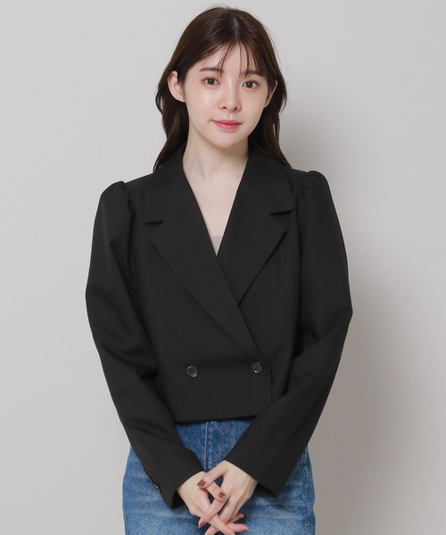 3.3 Field Trip （3.3フィールドトリップ）の「3.3 Field Trip／パフジャケット　2983569（テーラードジャケット・レディース・ベージュ/ブラック・FREE）」の6枚目の写真