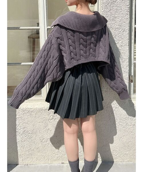 dazzlin（ダズリン）の「ビッグカラーケーブルZIPカーディガン（カーディガン/ボレロ・レディース・レッド/チャコールグレー/オフホワイト・FREE）」の11枚目の写真