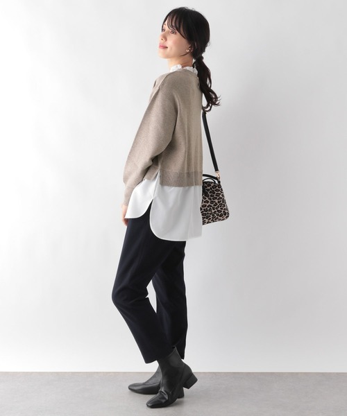 GLOBAL WORK(グローバルワーク)の「メルティ布帛ドッキングプルオーバー/906683(ニット/セーター・レディース・モカ/杢グレー/ブラック・MEDIUM/LARGE)」の18枚目の写真