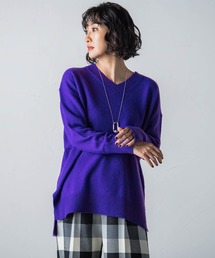 【洗えるニット】Vネックニットプルオーバー