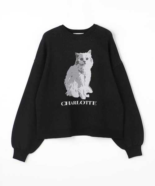 猫柄 セーター aeae Flashed Cats Angora Knit 猫 ニット