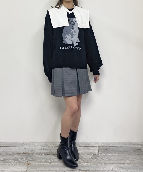 NICOLE CLUB（ニコル クラブ）の「猫ジャガードニットプルオーバー