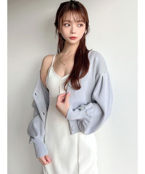 RESEXXY(リゼクシー)の「パフスリーブニットカーディガン(カーディガン/ボレロ・レディース・ブラック/ブルー/アイボリー・FREE)」の13枚目の写真