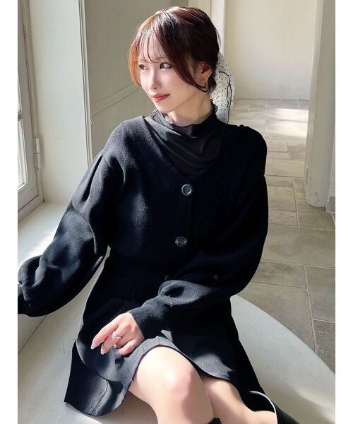 RESEXXY(リゼクシー)の「パフスリーブニットカーディガン(カーディガン/ボレロ・レディース・ブラック/ブルー/アイボリー・FREE)」の20枚目の写真