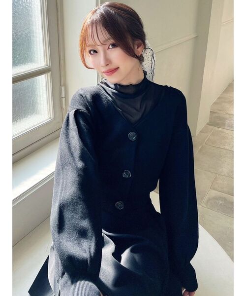 RESEXXY(リゼクシー)の「パフスリーブニットカーディガン(カーディガン/ボレロ・レディース・ブラック/ブルー/アイボリー・FREE)」の21枚目の写真