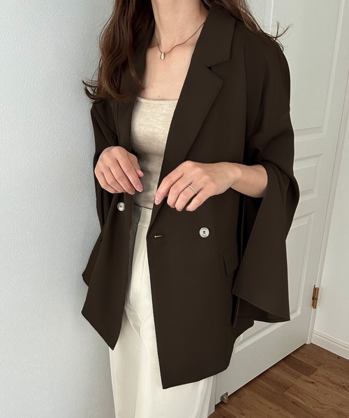 ☆新品同様品☆ lauren スリットスリーブジャケット Louere（ルエレ）の「2wayスリットスリーブノーカラージャケット