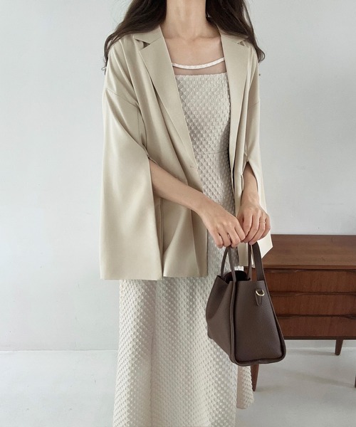 ☆新品同様品☆ lauren スリットスリーブジャケット ルーズスリットスリーブテーラードジャケット（テーラード