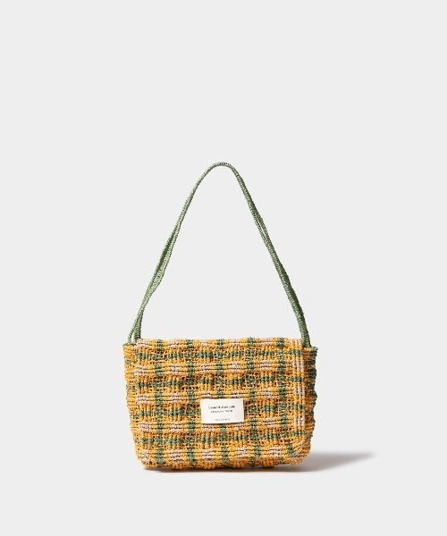 beautiful people（ビューティフルピープル）の「abaca knitting      compact shoulder bag（ショルダーバッグ・レディース・ピンク系その他/ブラック×ベージュ/イエロー×グリーン・FREE）」の2枚目の写真