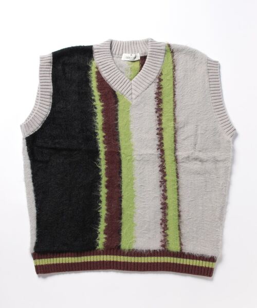 GENXDER(ノンジェンダー)の「【genxder】 ユニセックス vネックオーバーニットベスト (AW)(ベスト・メンズ・グレー・MEDIUM/X-LARGE/LARGE)」の7枚目の写真