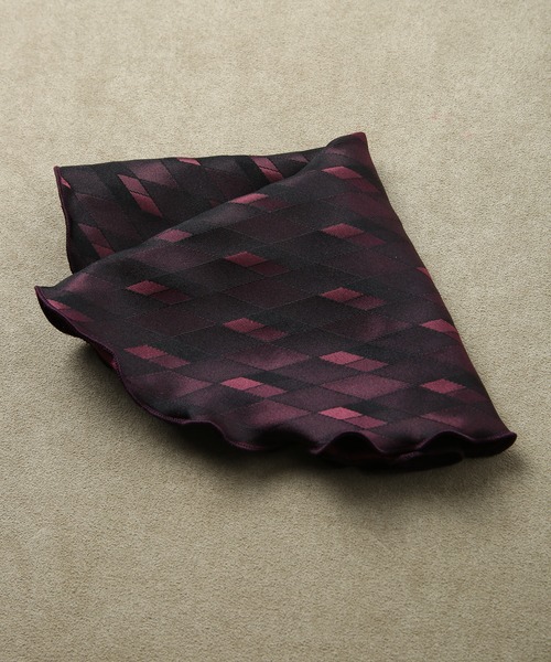 変形アーガイル柄丸型チーフ（同素材ネクタイあり）（バンダナ/スカーフ）｜CROWDED CLOSET（クラウデッドクローゼット）