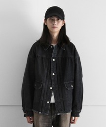 NEONSIGN Cutaway front Denim jacket -Used-