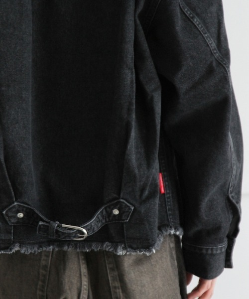 O(オー)の「NEONSIGN Cutaway front Denim jacket -Used-(デニムジャケット・メンズ・ブラック・46/44)」の6枚目の写真