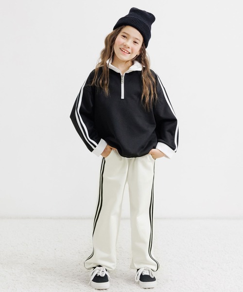 Bee des Bee(ビーデスビー)の「ラインパンツ(スウェットパンツ・キッズ・ブラック/杢グレー/ホワイト/ピンク/ブルー/ライラック・110cm/120cm/130cm/140cm/150cm/100cm)」の15枚目の写真