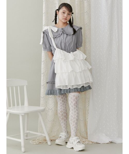 merry jenny（メリージェニー）の「frilly tote bag（ショルダーバッグ・レディース・ブラック/オフホワイト・FREE）」の3枚目の写真