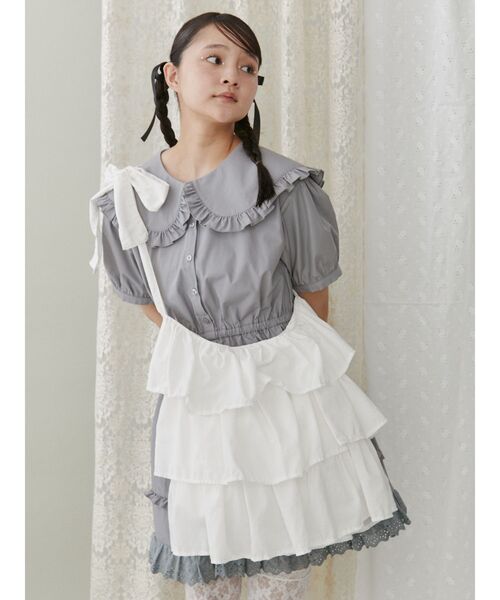 merry jenny（メリージェニー）の「frilly tote bag（ショルダーバッグ・レディース・ブラック/オフホワイト・FREE）」の5枚目の写真