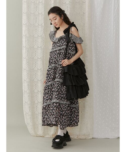 merry jenny（メリージェニー）の「frilly tote bag（ショルダーバッグ・レディース・ブラック/オフホワイト・FREE）」の8枚目の写真