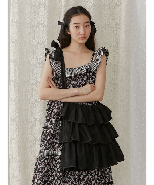 merry jenny（メリージェニー）の「frilly tote bag（ショルダーバッグ・レディース・ブラック/オフホワイト・FREE）」の9枚目の写真