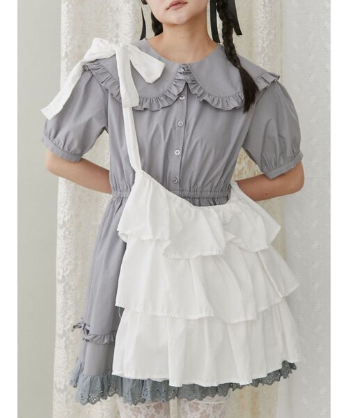 merry jenny（メリージェニー）の「frilly tote bag（ショルダーバッグ・レディース・ブラック/オフホワイト・FREE）」の11枚目の写真