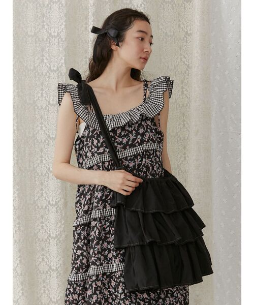 merry jenny（メリージェニー）の「frilly tote bag（ショルダーバッグ・レディース・ブラック/オフホワイト・FREE）」の18枚目の写真