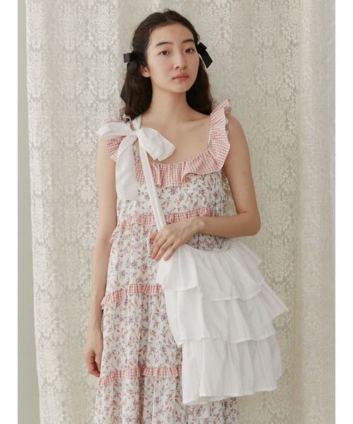 merry jenny（メリージェニー）の「frilly tote bag（ショルダーバッグ・レディース・ブラック/オフホワイト・FREE）」の22枚目の写真